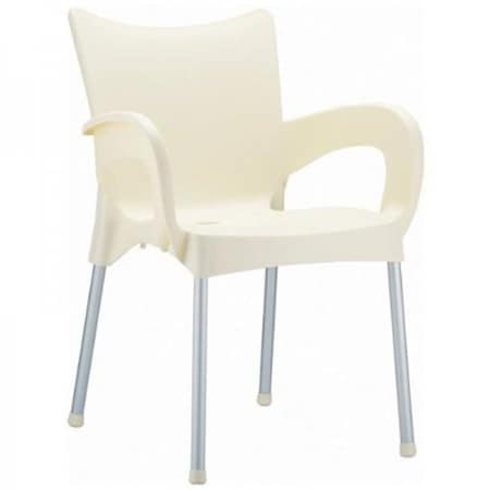 Romeo Resin Dining Arm Chair Beige - Pack Of 2
